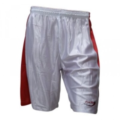 Frontansicht weiß Basketballhose rot/weiß